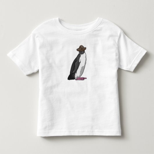 帽子をかぶった海賊ペンギン トドラーTシャツ (正面)