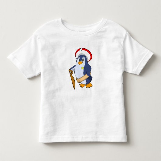 帽子をかぶった海賊ペンギン トドラーTシャツ (正面)