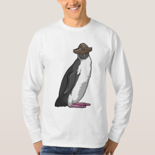 帽子をかぶった海賊ペンギン Tシャツ