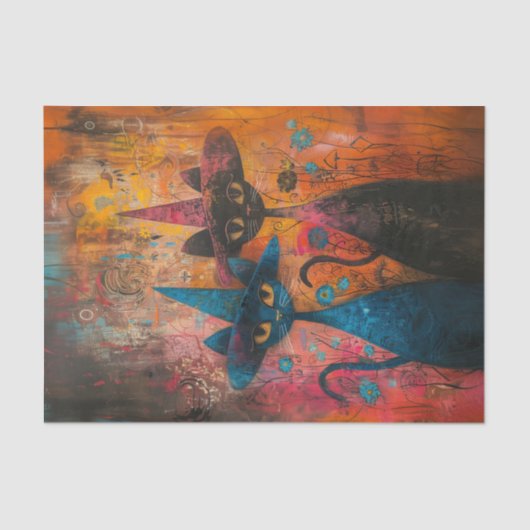 帽子をかぶった猫たち 薄葉紙 (正面)