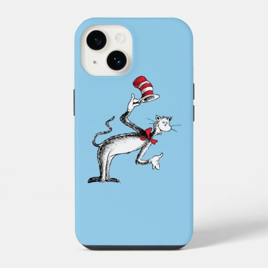 帽子をかぶった猫のおじぎ iPhoneケース (裏面)