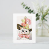 帽子をかぶった猫のルイ・ワイン ポストカード (スタンド正面)