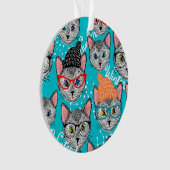 帽子をかぶった猫 オーナメント (正面)