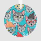 帽子をかぶった猫 オーナメント (裏面)