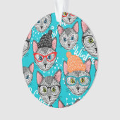 帽子をかぶった猫 オーナメント (正面)