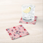 帽子をかぶった猫 | キッズパターン スクエアペーパーコースター (インサイチュ)