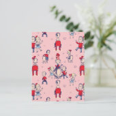 帽子をかぶった猫 | キッズパターン ポストカード (スタンド正面)