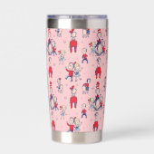 帽子をかぶった猫 | キッズパターン 保温保冷タンブラー (背面)