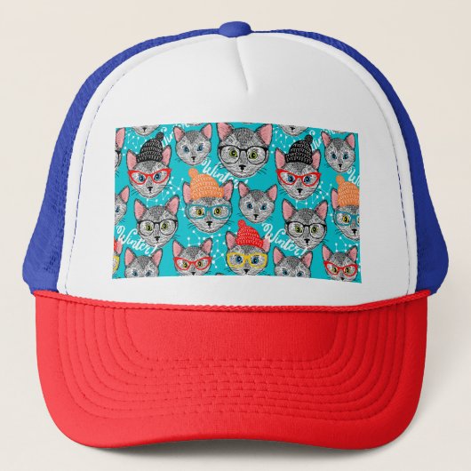 帽子をかぶった猫 キャップ (正面)