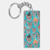 帽子をかぶった猫 キーホルダー (正面左)