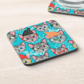 帽子をかぶった猫 コースター (左側)