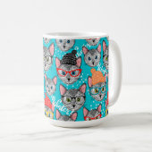 帽子をかぶった猫 コーヒーマグカップ (正面右)