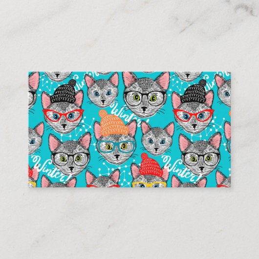 帽子をかぶった猫 コーリングカード (正面)