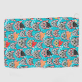 帽子をかぶった猫 ゴルフタオル (横)