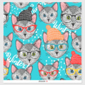 帽子をかぶった猫 シール (シート)