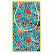 帽子をかぶった猫 スモールペーパーバッグ (裏面)