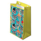 帽子をかぶった猫 スモールペーパーバッグ (正面アングル)