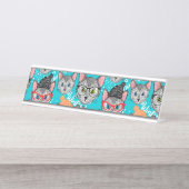 帽子をかぶった猫 デスクネームプレート (正面)