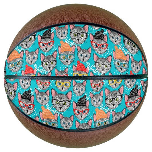 帽子をかぶった猫 バスケットボール (正面)