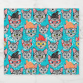 帽子をかぶった猫 ビールラベル (シングルラベル)