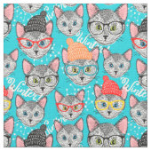 帽子をかぶった猫 ファブリック (クローズアップ)