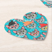 帽子をかぶった猫 ペーパーコースター (アングル)