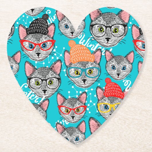 帽子をかぶった猫 ペーパーコースター (正面)