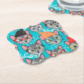 帽子をかぶった猫 ペーパーコースター (アングル)