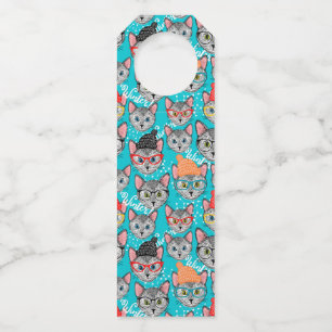 帽子をかぶった猫 ボトルネックタグ