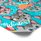 帽子をかぶった猫 ポスター (角)