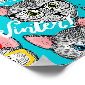 帽子をかぶった猫 ポスター (角)