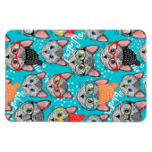 帽子をかぶった猫 マグネット (横)