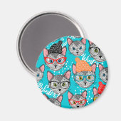 帽子をかぶった猫 マグネット (正面/裏面)