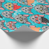 帽子をかぶった猫 ラッピングペーパー (角)