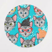 帽子をかぶった猫 ラベル (デザイン2)