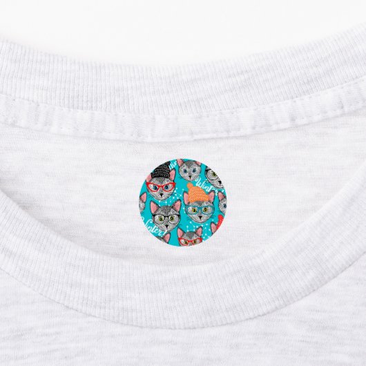 帽子をかぶった猫 ラベル (貼付)