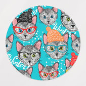 帽子をかぶった猫 ラベル (デザイン1)