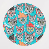 帽子をかぶった猫 ラベル (デザイン2)