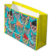 帽子をかぶった猫 ラージペーパーバッグ (正面アングル)