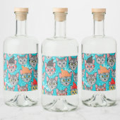 帽子をかぶった猫 リキュールボトルラベル (ボトル)