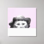 帽子をかぶった猫（梅） キャンバスプリント (正面)