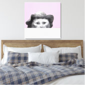 帽子をかぶった猫（梅） キャンバスプリント (インサイチュ (寝室))