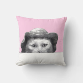 帽子をかぶった猫（梅） クッション