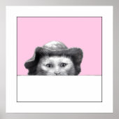 帽子をかぶった猫（梅） ポスター (正面)