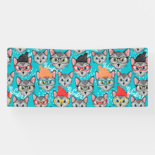 帽子をかぶった猫 横断幕 (横)