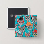 帽子をかぶった猫 缶バッジ (正面&裏面)