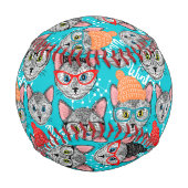 帽子をかぶった猫 野球ボール (裏面)