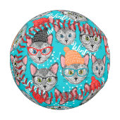 帽子をかぶった猫 野球ボール (正面左)