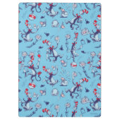 帽子をかぶった猫 | 青のパターン クリップボード (裏面)