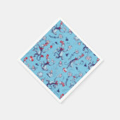 帽子をかぶった猫 | 青のパターン スタンダードカクテルナプキン (角)